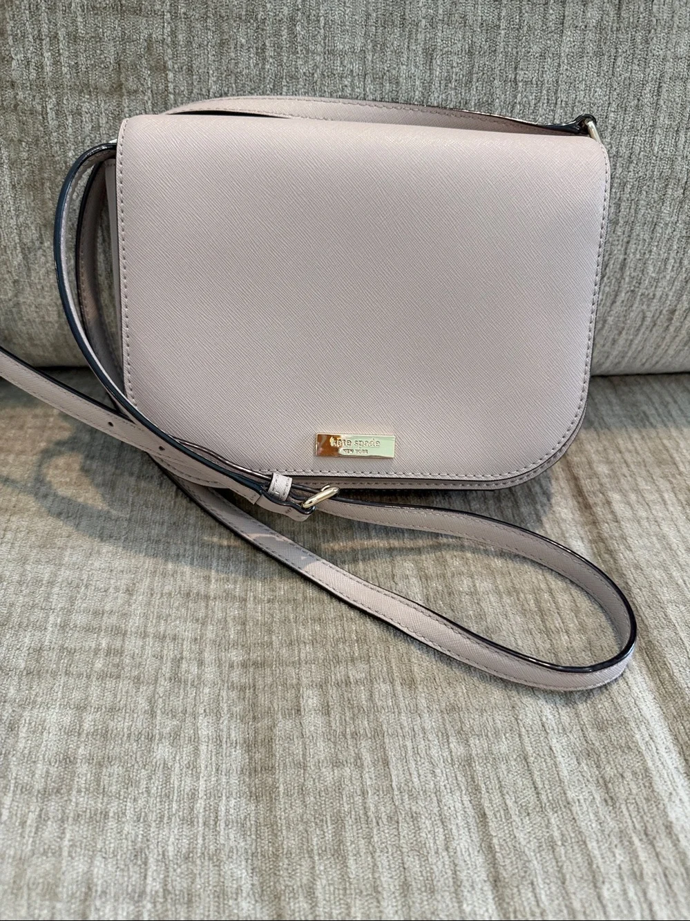 kate spade blush pink/beige Saffiano Leather Crossbody Bag Apx 9 by 7